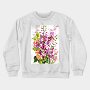 Spring Bloom Watercolor Painting Crewneck Sweatshirt